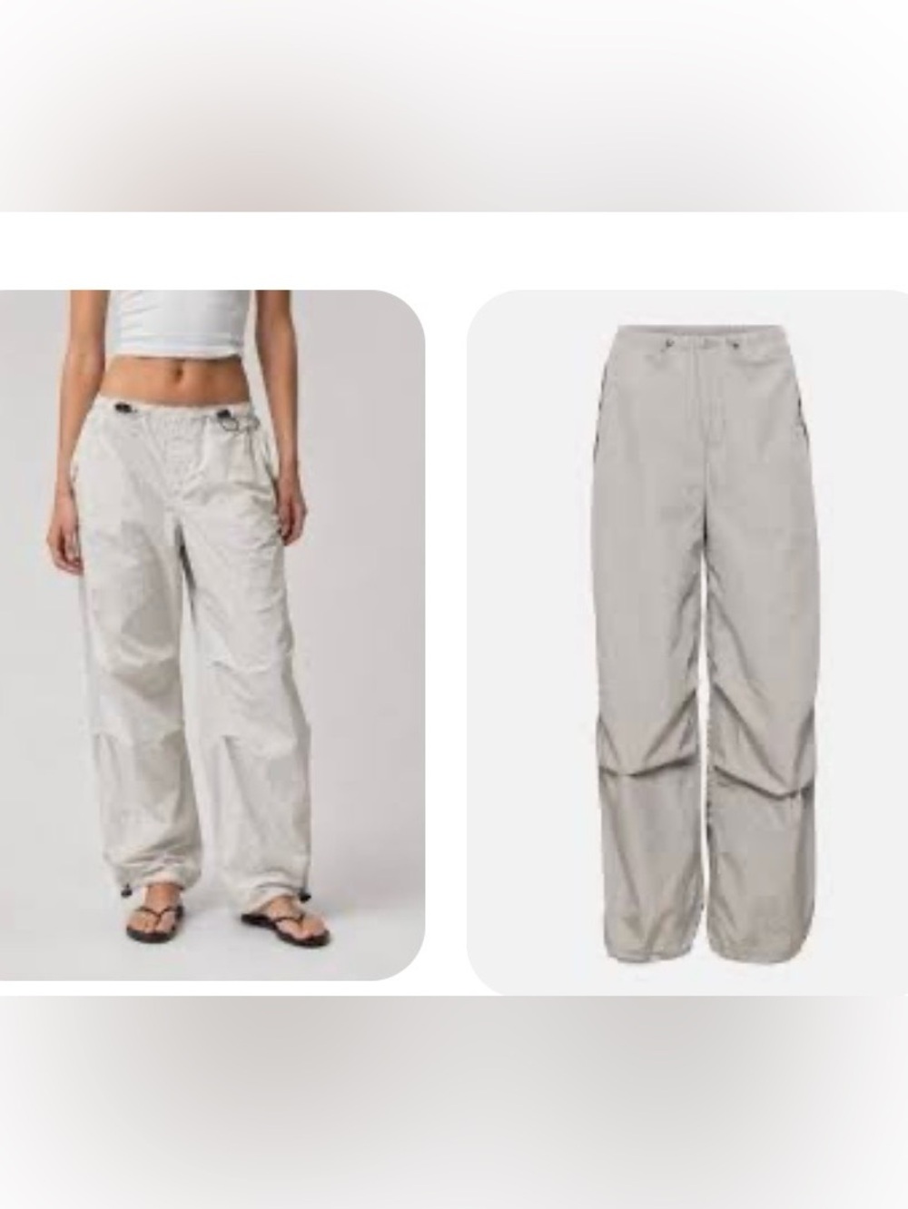 Garage Light Gray Wide-Leg Cargo Pants